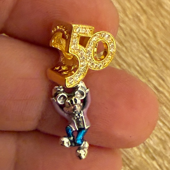 Gold and Silver Charm with Blue Accents - Picture 4 of 7
